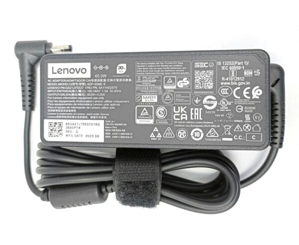 Lenovo-65W-Small-Pin-AC-ChargerGX20K78585.jpg Lenovo 65W Laptop Adapter/Charger with Power Cord for Select Models of Lenovo (Round pin) - Image 1