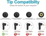 Lenovo GX20K11840 45W Laptop Adapter/Charger with Power Cord for Select Models of Lenovo (Round pin) - Image 5