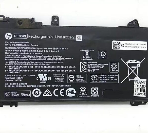 HP RE03XL HP original OEM 45Whr 3800mAh 11.55V 3 Cell Laptop Battery